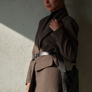 Leather Crescent Shoulder Bag